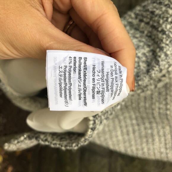 J. Crew Metallic Tweed Fringe Sheath Grey Velvet Banded Waist Knee Length 6 - Picture 9 of 12